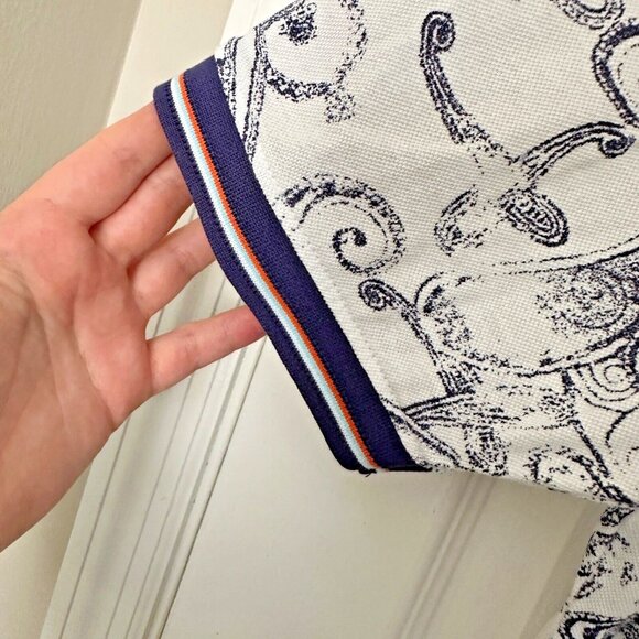 Robert Graham XL Blue/White Paisley Print Cotton Polo | Great Condition - Picture 5 of 9
